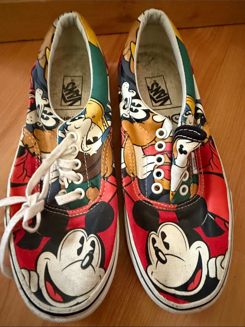 Vans Mickey Mouse Low Top Sneakers - Red, Black, Yellow, Green